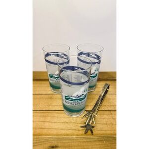 Set of 3 Kentucky Derby Churchill Downs Glasses Set Mint Julep Barware Vintage